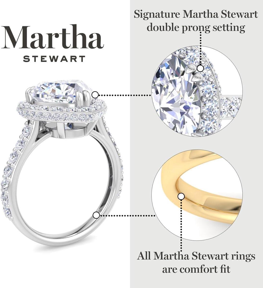 imageMartha Stewart 4 Carat Lab Grown Diamond Ring Hidden Halo Diamond Engagement Ring in 14 Karat Goldwhitegold