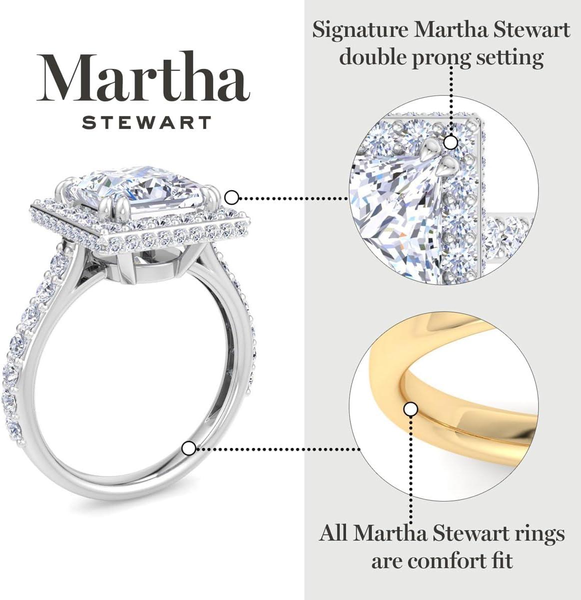 imageMartha Stewart 4 Carat Lab Grown Diamond Ring Hidden Halo Diamond Engagement Ring in 14 Karat Goldwhitegold