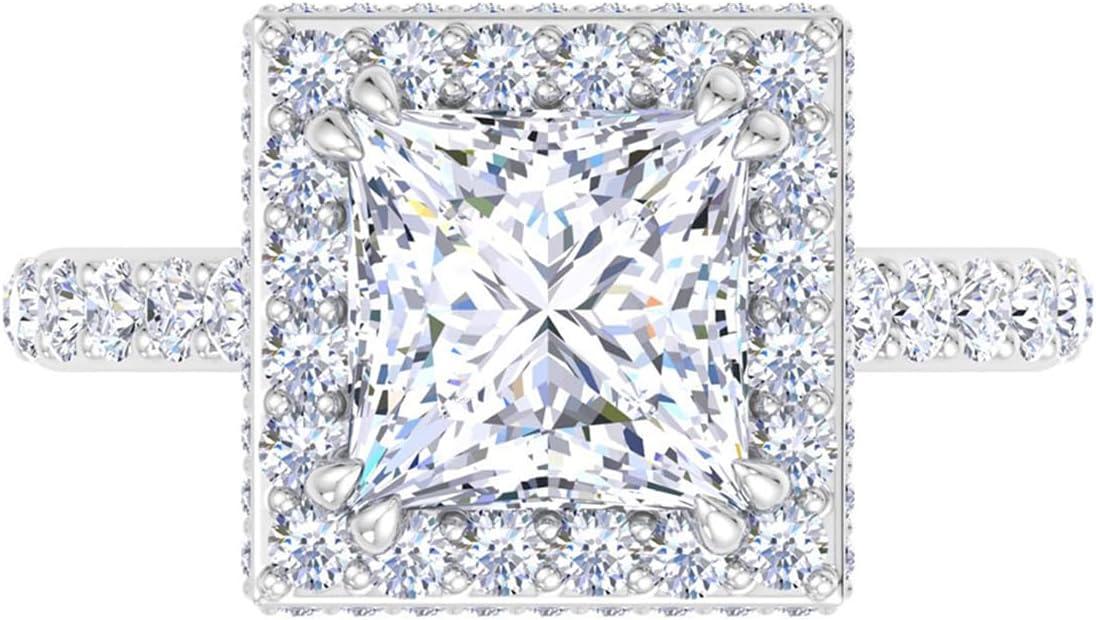 imageMartha Stewart 4 Carat Lab Grown Diamond Ring Hidden Halo Diamond Engagement Ring in 14 Karat Goldwhitegold
