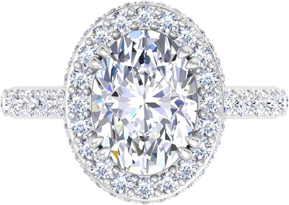 imageMartha Stewart 4 Carat Lab Grown Diamond Ring Hidden Halo Diamond Engagement Ring in 14 Karat Goldwhitegold
