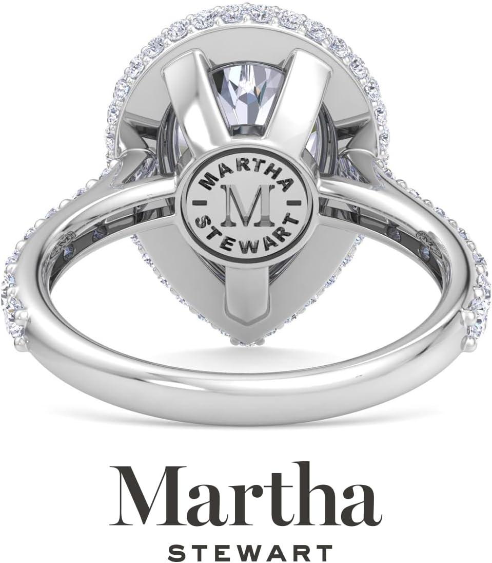 imageMartha Stewart 4 Carat Lab Grown Diamond Ring Hidden Halo Diamond Engagement Ring in 14 Karat Goldwhitegold