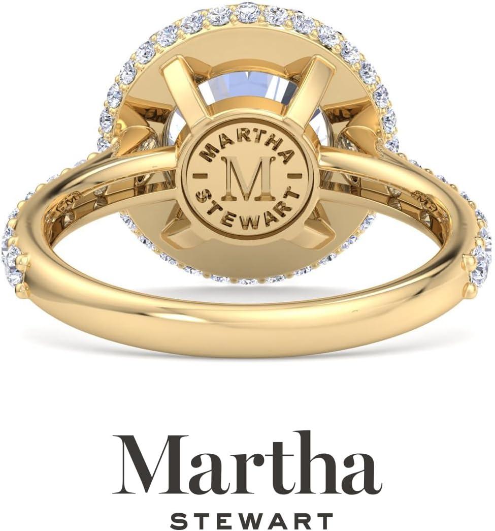 imageMartha Stewart 4 Carat Lab Grown Diamond Ring Hidden Halo Diamond Engagement Ring in 14 Karat Goldyellowgold