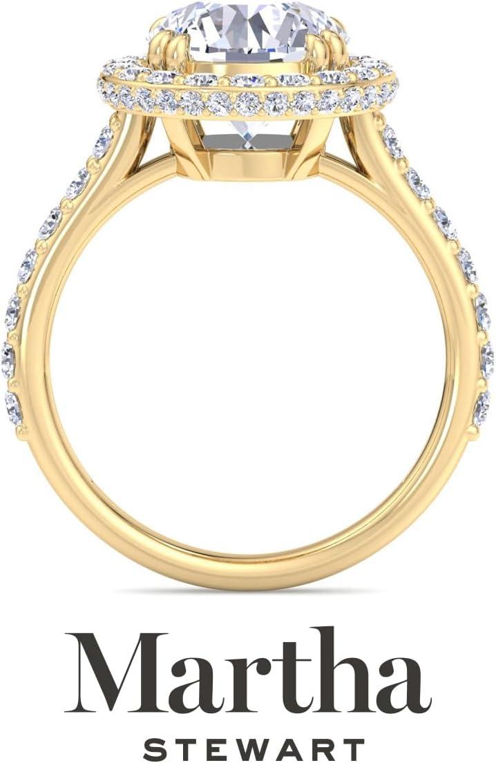 imageMartha Stewart 4 Carat Lab Grown Diamond Ring Hidden Halo Diamond Engagement Ring in 14 Karat Goldyellowgold