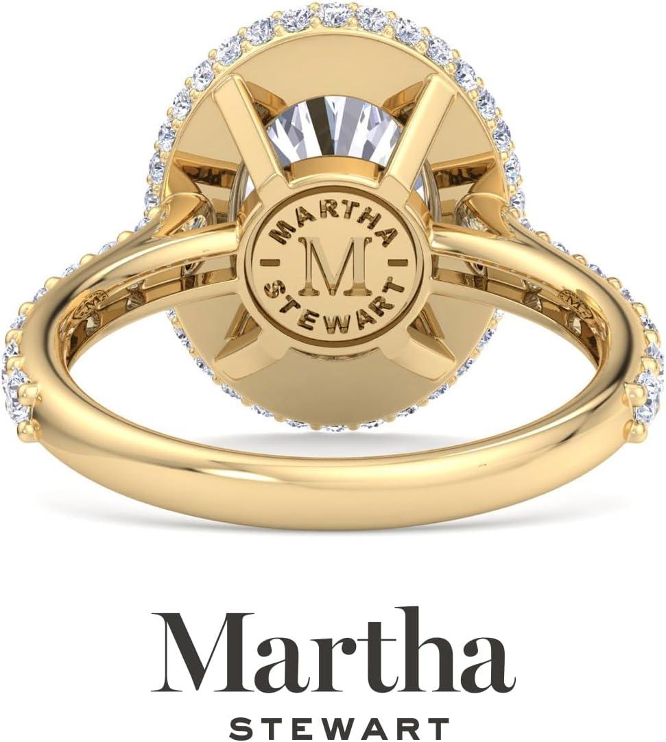 imageMartha Stewart 4 Carat Lab Grown Diamond Ring Hidden Halo Diamond Engagement Ring in 14 Karat Goldyellowgold