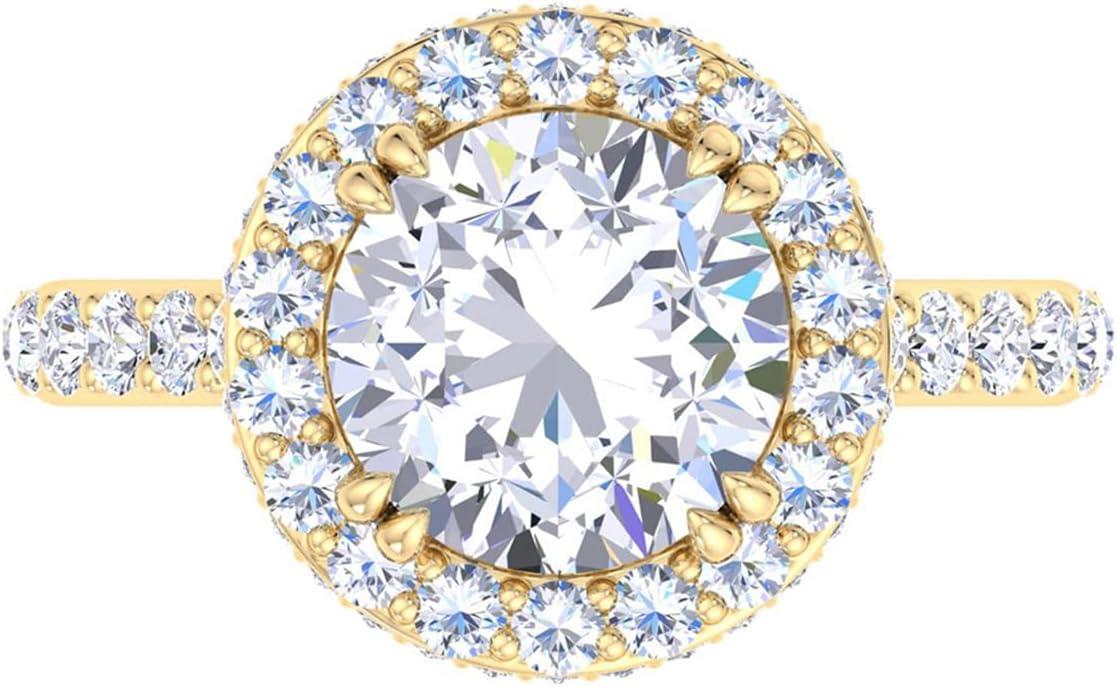 imageMartha Stewart 4 Carat Lab Grown Diamond Ring Hidden Halo Diamond Engagement Ring in 14 Karat Goldyellowgold