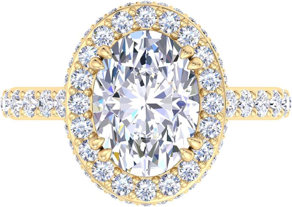 imageMartha Stewart 4 Carat Lab Grown Diamond Ring Hidden Halo Diamond Engagement Ring in 14 Karat Goldyellowgold