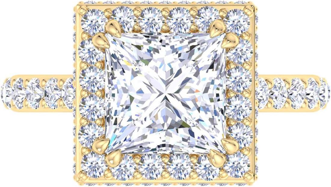 imageMartha Stewart 4 Carat Lab Grown Diamond Ring Hidden Halo Diamond Engagement Ring in 14 Karat Goldyellowgold