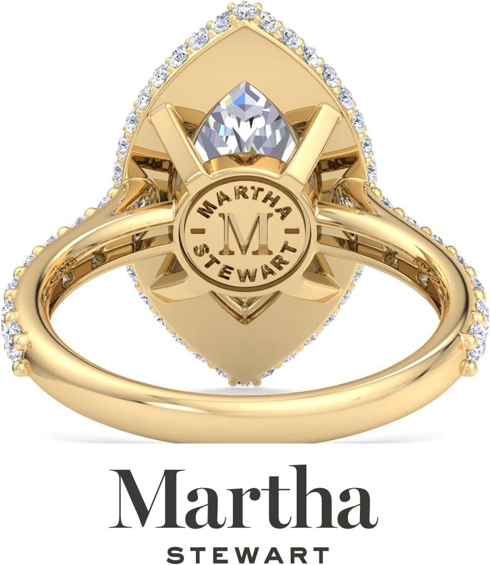imageMartha Stewart 4 Carat Lab Grown Diamond Ring Hidden Halo Diamond Engagement Ring in 14 Karat Goldyellowgold