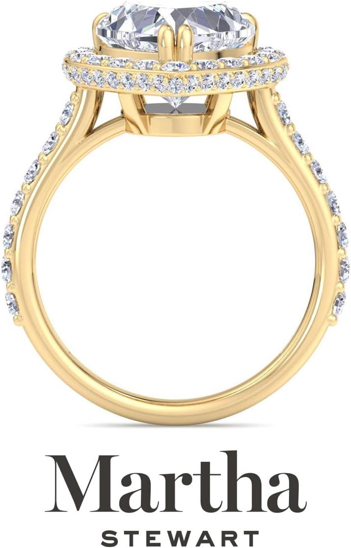 imageMartha Stewart 4 Carat Lab Grown Diamond Ring Hidden Halo Diamond Engagement Ring in 14 Karat Goldyellowgold