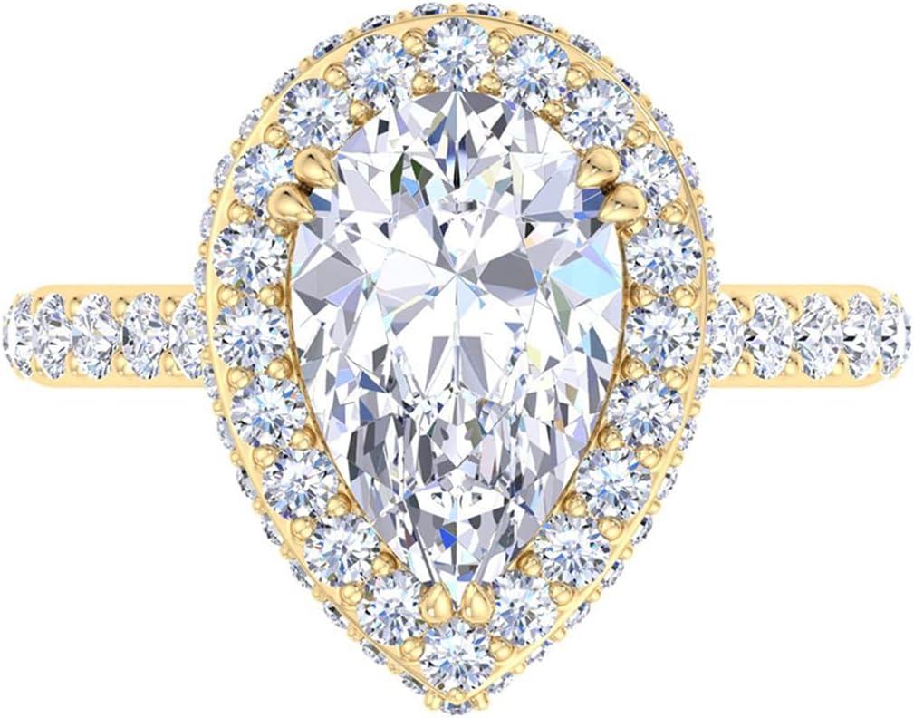 imageMartha Stewart 4 Carat Lab Grown Diamond Ring Hidden Halo Diamond Engagement Ring in 14 Karat Goldyellowgold