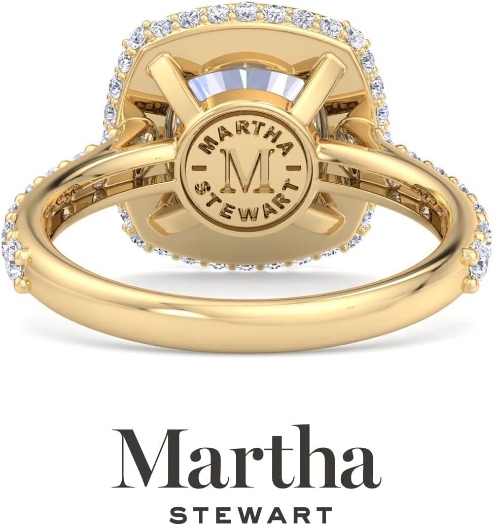 imageMartha Stewart 4 Carat Lab Grown Diamond Ring Hidden Halo Diamond Engagement Ring in 14 Karat Goldyellowgold
