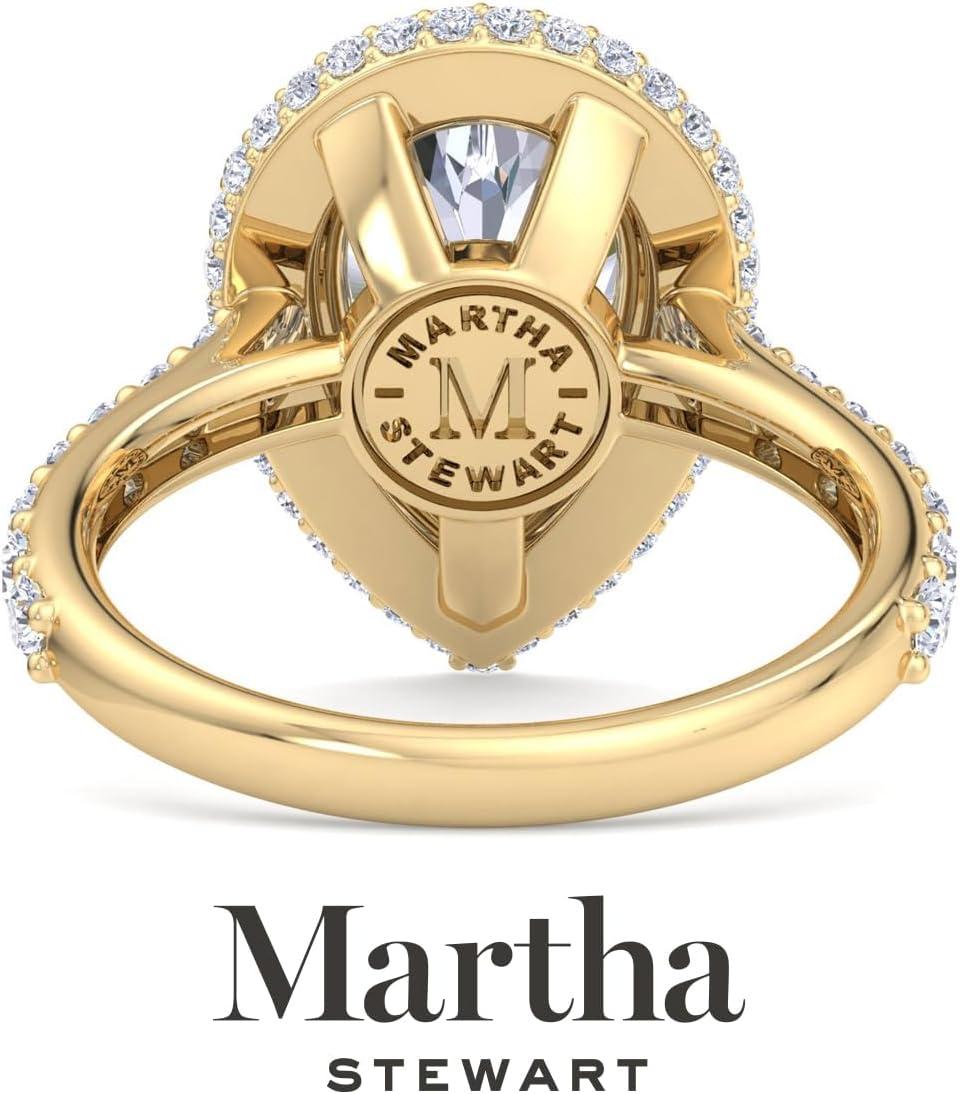 imageMartha Stewart 4 Carat Lab Grown Diamond Ring Hidden Halo Diamond Engagement Ring in 14 Karat Goldyellowgold