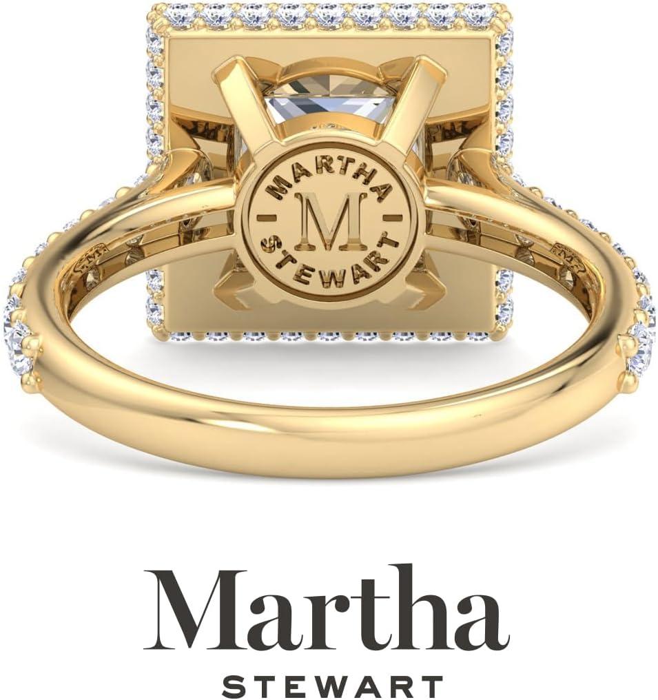imageMartha Stewart 4 Carat Lab Grown Diamond Ring Hidden Halo Diamond Engagement Ring in 14 Karat Goldyellowgold