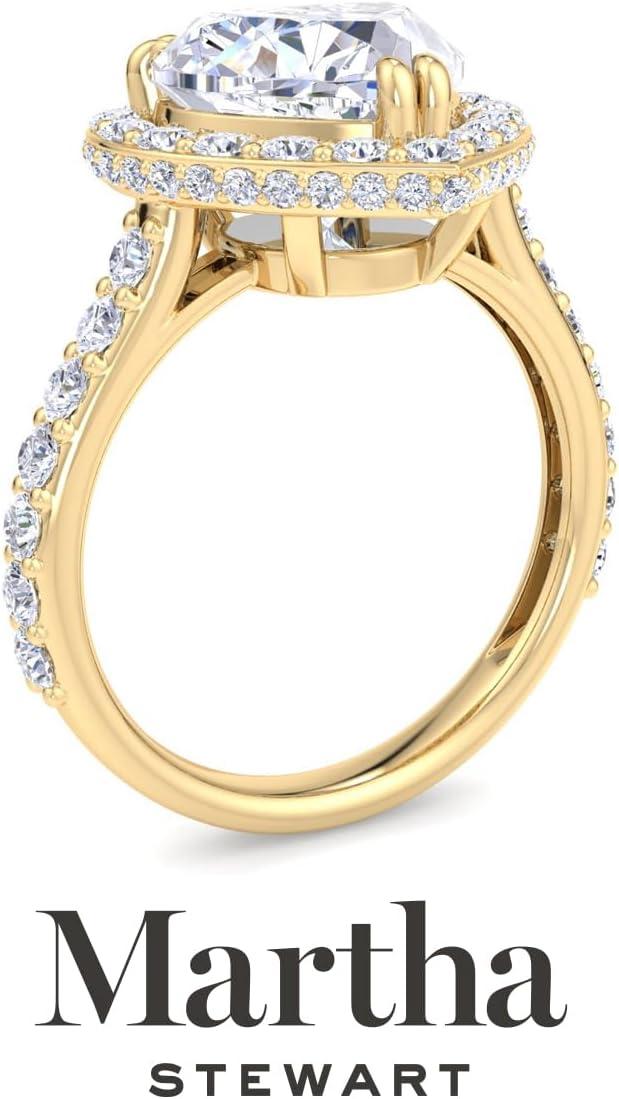 imageMartha Stewart 4 Carat Lab Grown Diamond Ring Hidden Halo Diamond Engagement Ring in 14 Karat Goldyellowgold