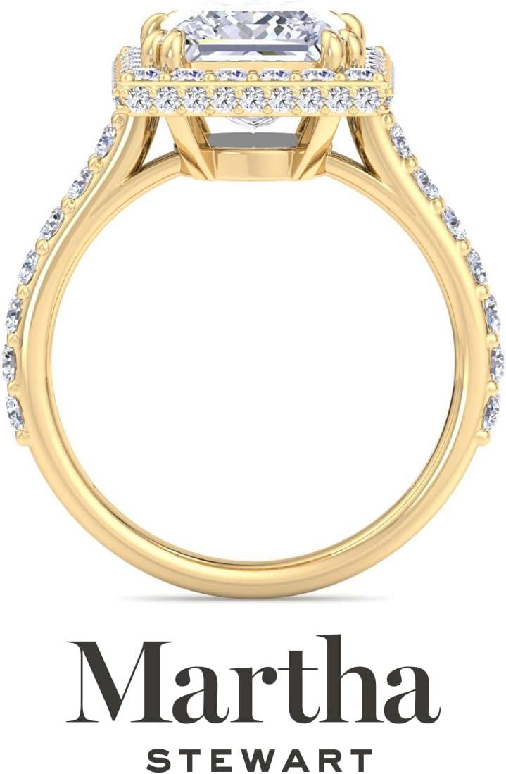 imageMartha Stewart 4 Carat Lab Grown Diamond Ring Hidden Halo Diamond Engagement Ring in 14 Karat Goldyellowgold