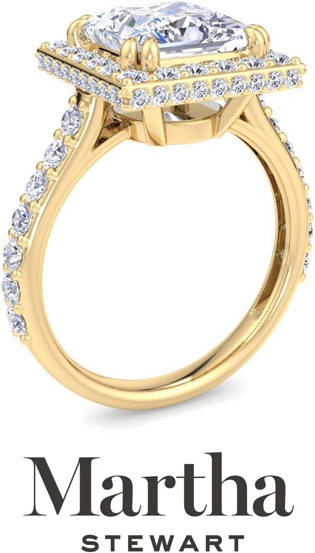imageMartha Stewart 4 Carat Lab Grown Diamond Ring Hidden Halo Diamond Engagement Ring in 14 Karat Goldyellowgold