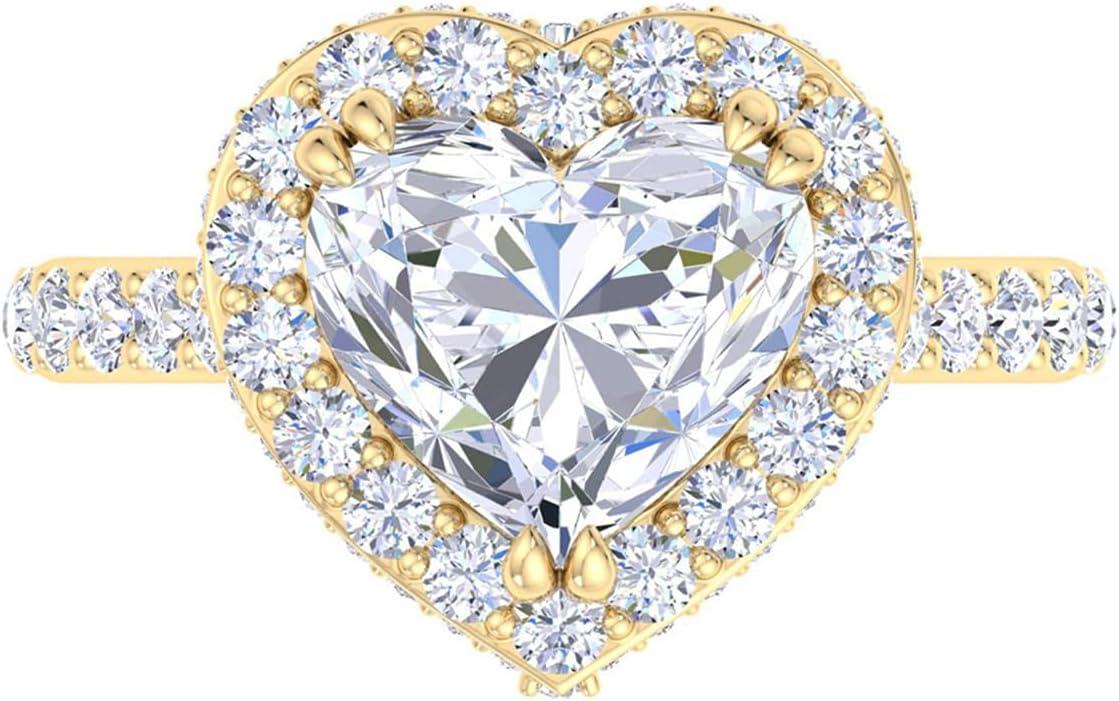 imageMartha Stewart 4 Carat Lab Grown Diamond Ring Hidden Halo Diamond Engagement Ring in 14 Karat Goldyellowgold