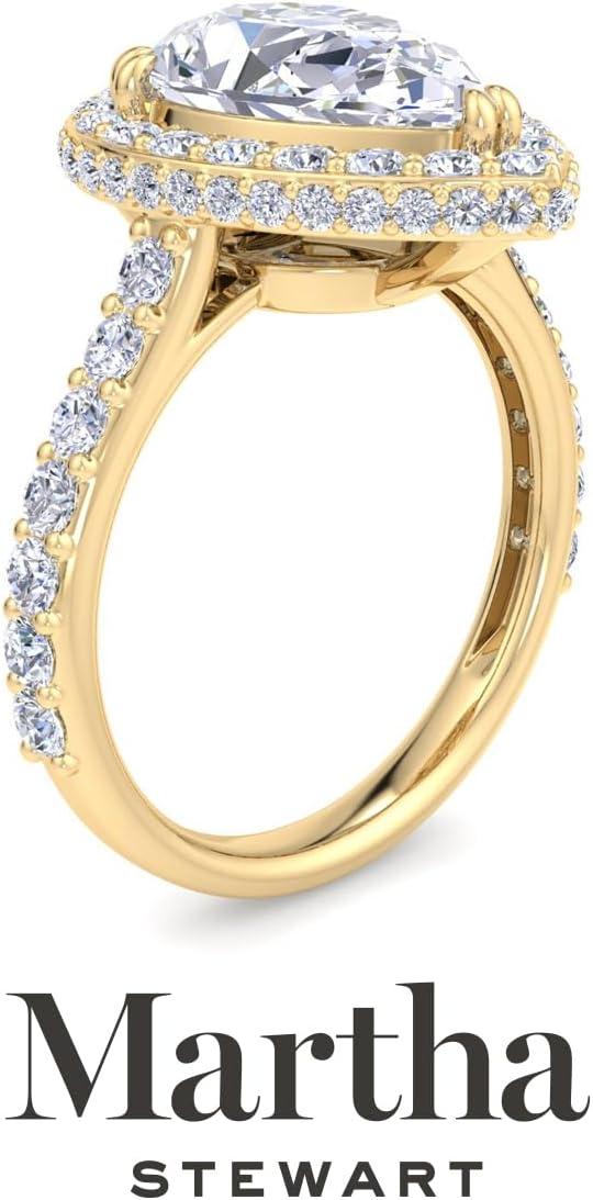 imageMartha Stewart 4 Carat Lab Grown Diamond Ring Hidden Halo Diamond Engagement Ring in 14 Karat Goldyellowgold