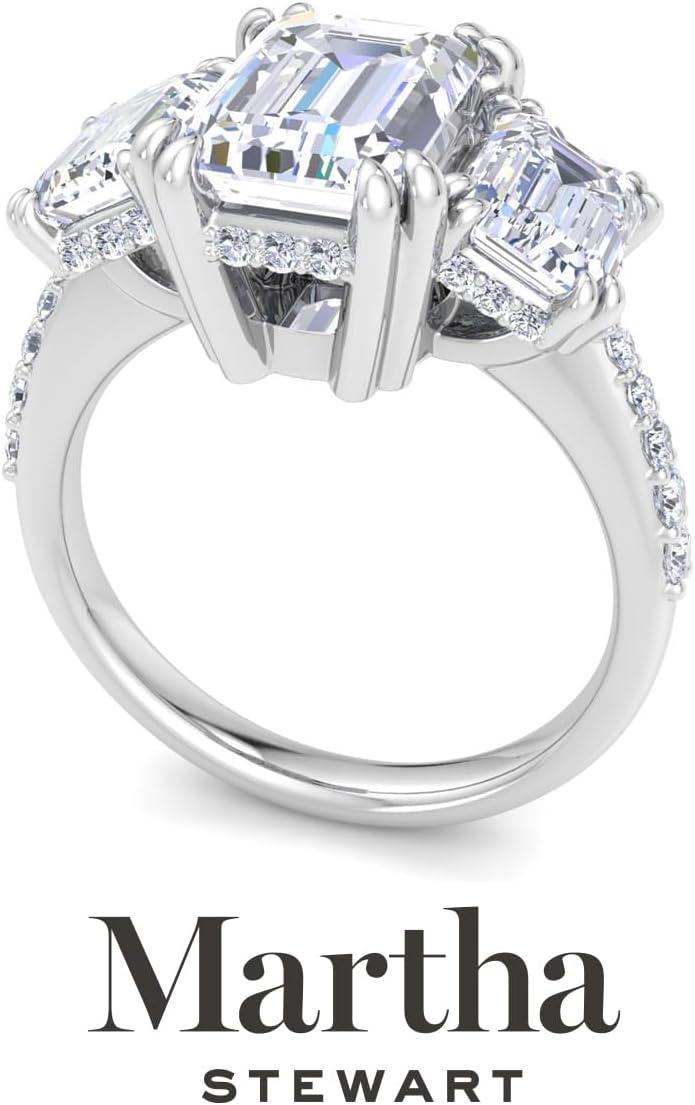imageMartha Stewart 5 12 Carat Lab Grown Diamond Ring Three Stone Plus Diamond Engagement Ring in 14 Karat Goldwhitegold