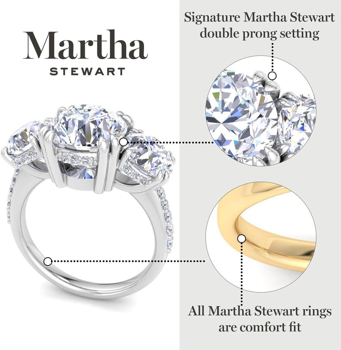 imageMartha Stewart 5 12 Carat Lab Grown Diamond Ring Three Stone Plus Diamond Engagement Ring in 14 Karat Goldwhitegold