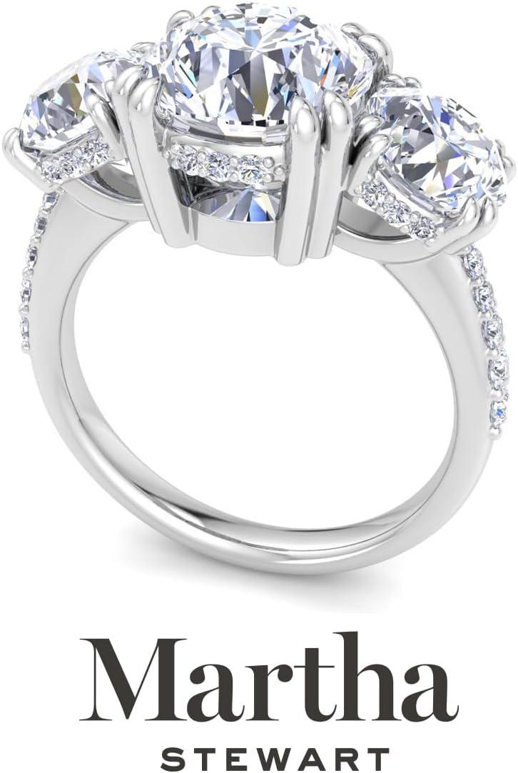 imageMartha Stewart 5 12 Carat Lab Grown Diamond Ring Three Stone Plus Diamond Engagement Ring in 14 Karat Goldwhitegold