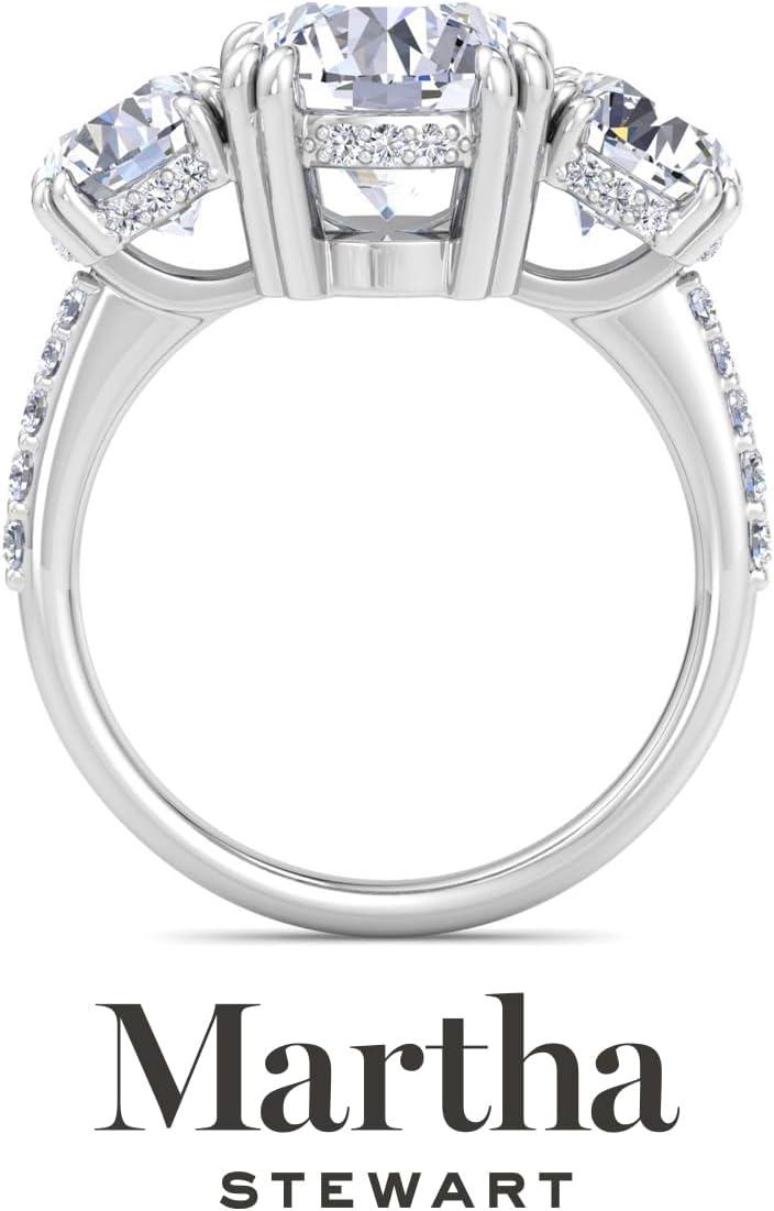 imageMartha Stewart 5 12 Carat Lab Grown Diamond Ring Three Stone Plus Diamond Engagement Ring in 14 Karat Goldwhitegold