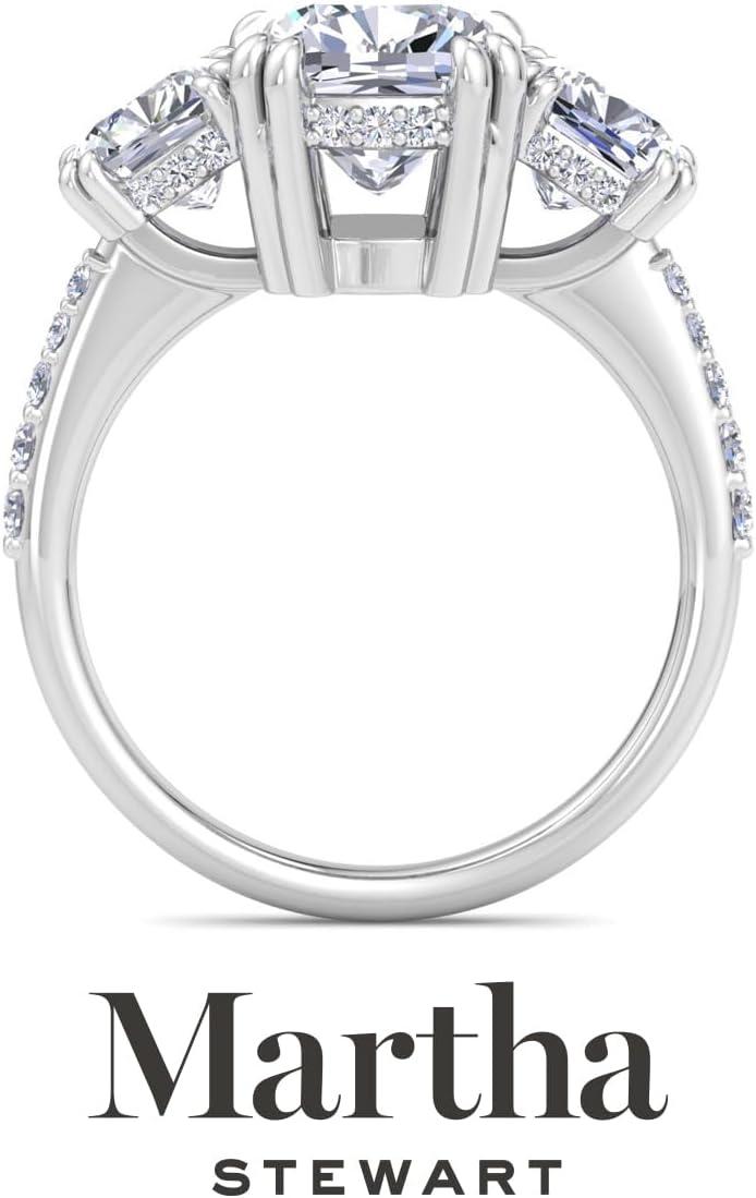 imageMartha Stewart 5 12 Carat Lab Grown Diamond Ring Three Stone Plus Diamond Engagement Ring in 14 Karat Goldwhitegold