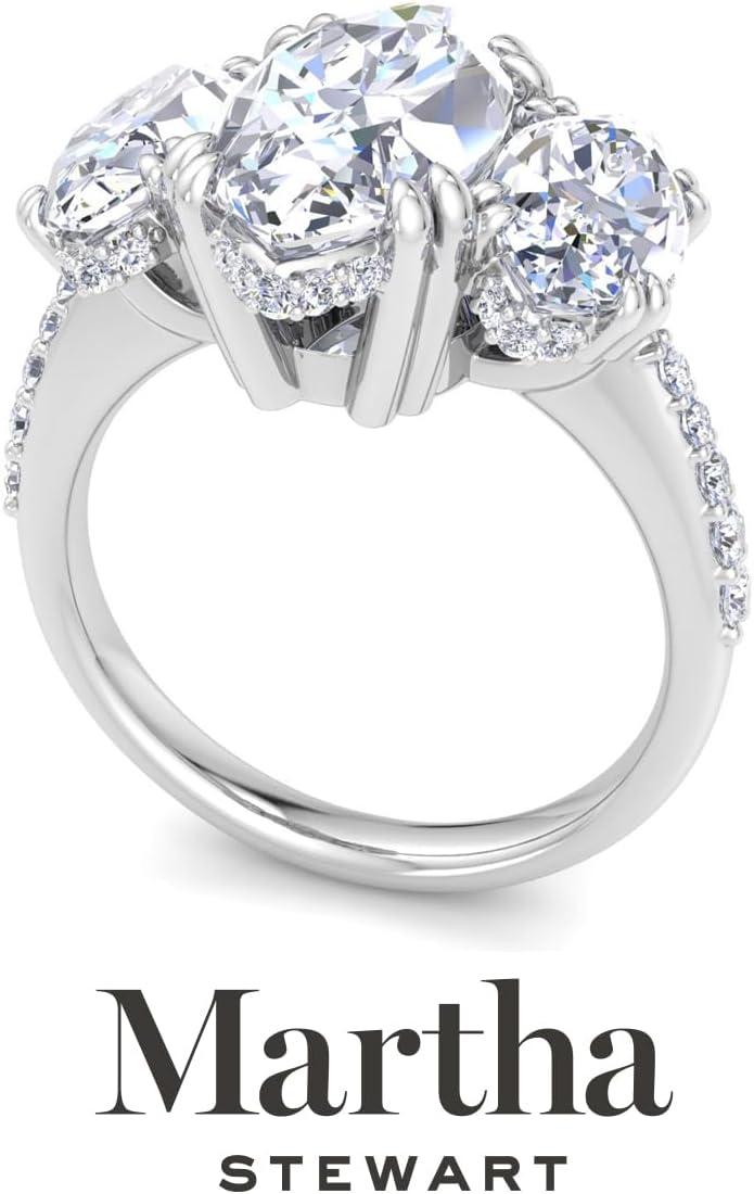 imageMartha Stewart 5 12 Carat Lab Grown Diamond Ring Three Stone Plus Diamond Engagement Ring in 14 Karat Goldwhitegold