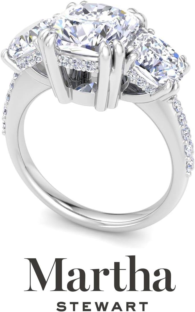 imageMartha Stewart 5 12 Carat Lab Grown Diamond Ring Three Stone Plus Diamond Engagement Ring in 14 Karat Goldwhitegold