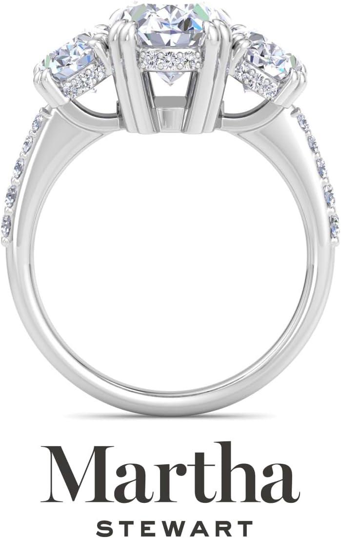 imageMartha Stewart 5 12 Carat Lab Grown Diamond Ring Three Stone Plus Diamond Engagement Ring in 14 Karat Goldwhitegold