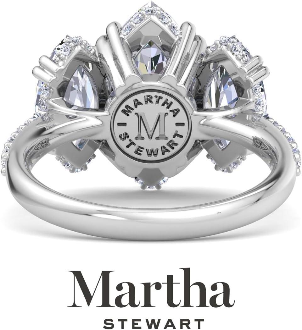 imageMartha Stewart 5 12 Carat Lab Grown Diamond Ring Three Stone Plus Diamond Engagement Ring in 14 Karat Goldwhitegold