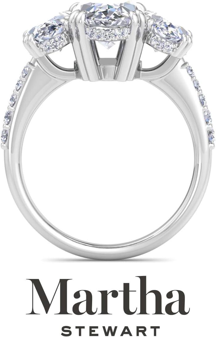 imageMartha Stewart 5 12 Carat Lab Grown Diamond Ring Three Stone Plus Diamond Engagement Ring in 14 Karat Goldwhitegold