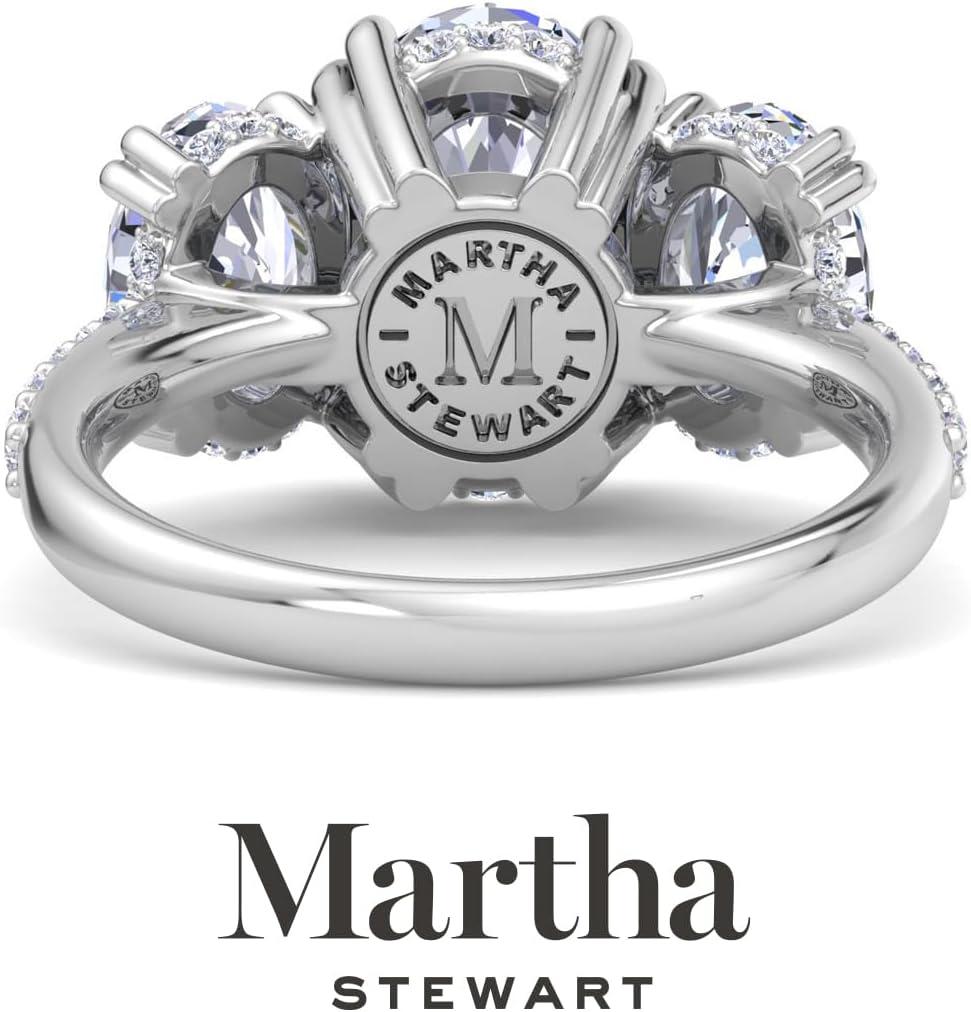imageMartha Stewart 5 12 Carat Lab Grown Diamond Ring Three Stone Plus Diamond Engagement Ring in 14 Karat Goldwhitegold