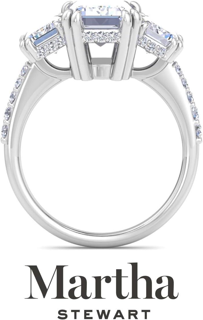 imageMartha Stewart 5 12 Carat Lab Grown Diamond Ring Three Stone Plus Diamond Engagement Ring in 14 Karat Goldwhitegold