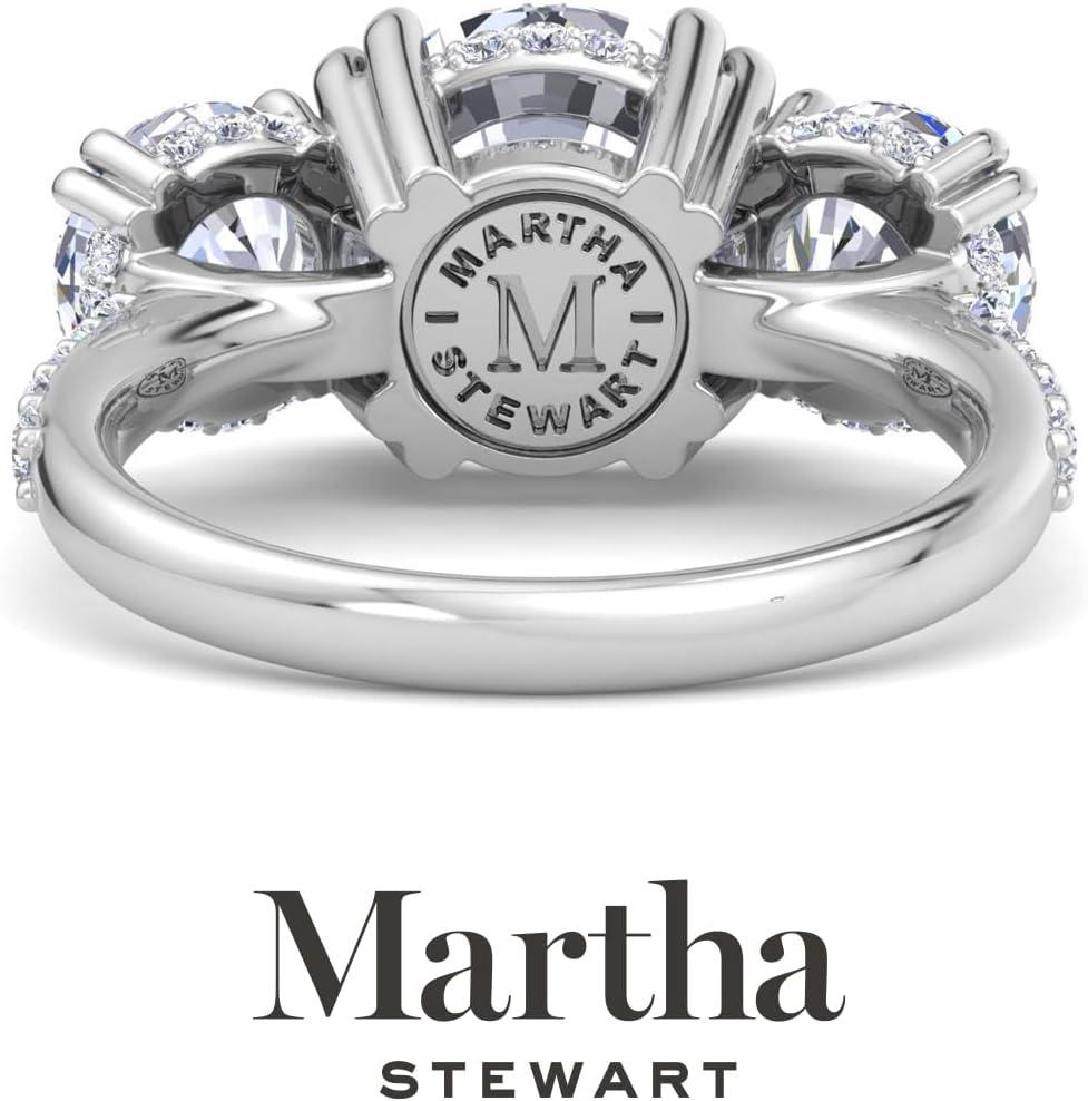imageMartha Stewart 5 12 Carat Lab Grown Diamond Ring Three Stone Plus Diamond Engagement Ring in 14 Karat Goldwhitegold