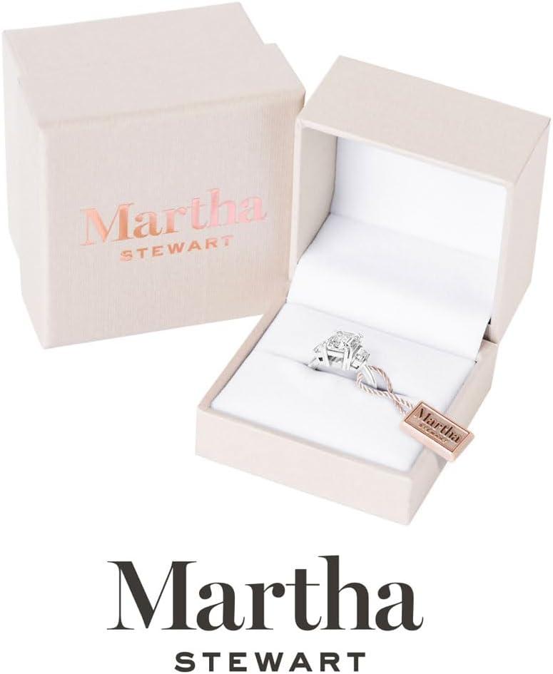 imageMartha Stewart 5 Carat Lab Grown Diamond Ring Three Stone Diamond Engagement Ring in 14 Karat Goldwhitegold