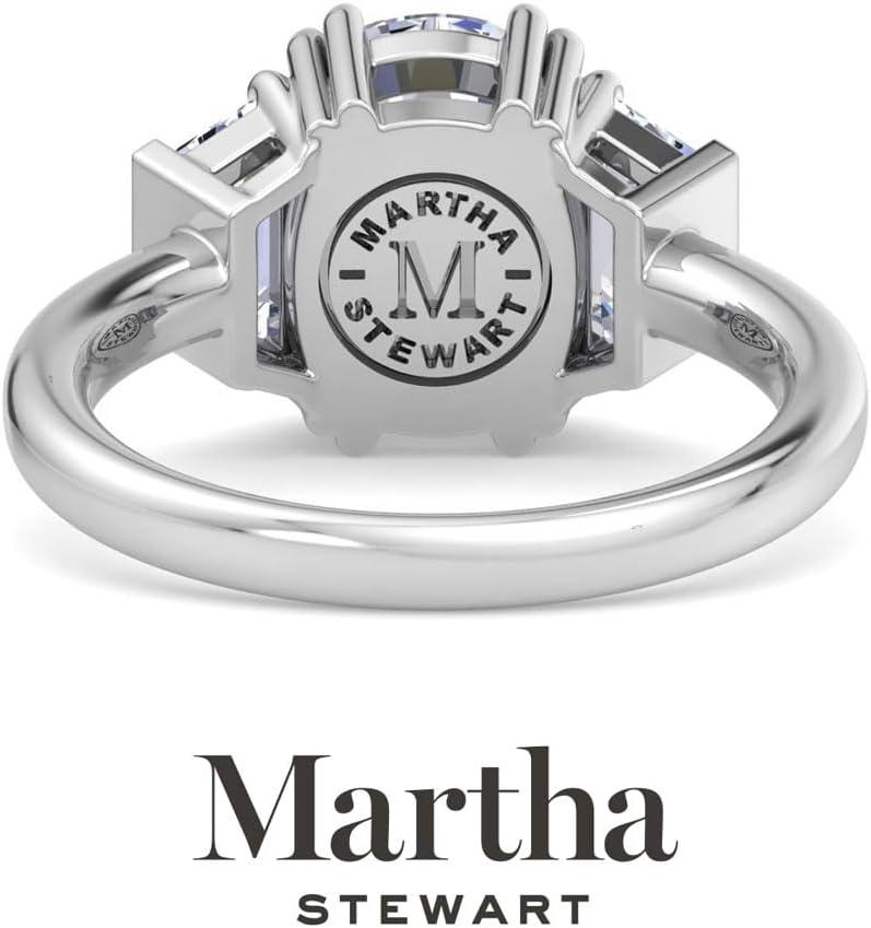 imageMartha Stewart 5 Carat Lab Grown Diamond Ring Three Stone Diamond Engagement Ring in 14 Karat Goldwhitegold