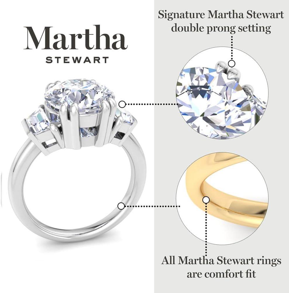 imageMartha Stewart 5 Carat Lab Grown Diamond Ring Three Stone Diamond Engagement Ring in 14 Karat Goldyellowgold