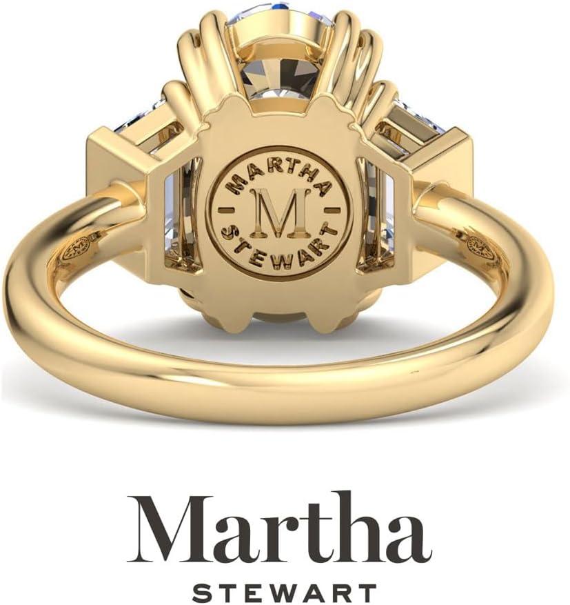 imageMartha Stewart 5 Carat Lab Grown Diamond Ring Three Stone Diamond Engagement Ring in 14 Karat Goldyellowgold