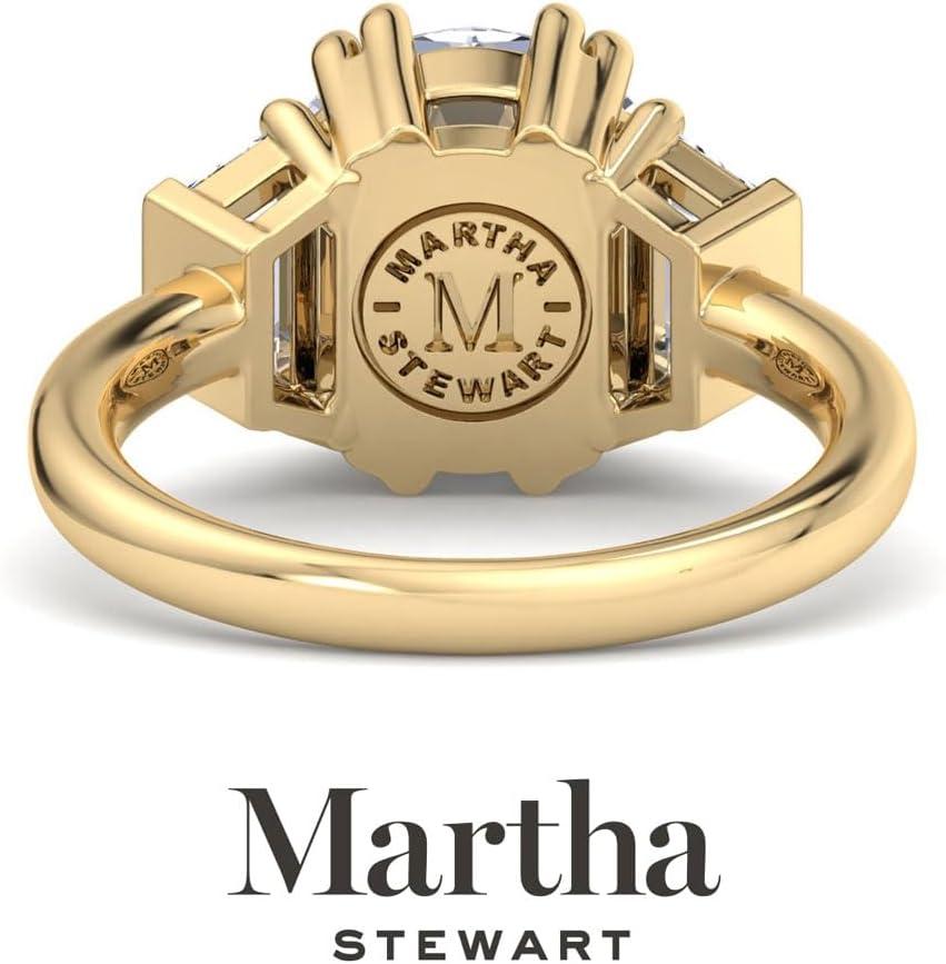 imageMartha Stewart 5 Carat Lab Grown Diamond Ring Three Stone Diamond Engagement Ring in 14 Karat Goldyellowgold