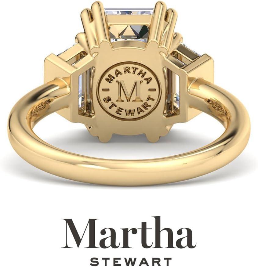 imageMartha Stewart 5 Carat Lab Grown Diamond Ring Three Stone Diamond Engagement Ring in 14 Karat Goldyellowgold