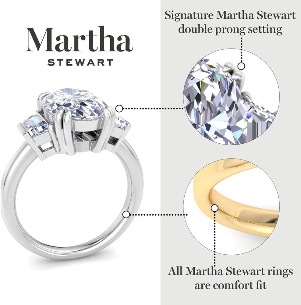 imageMartha Stewart 5 Carat Lab Grown Diamond Ring Three Stone Diamond Engagement Ring in 14 Karat Goldyellowgold