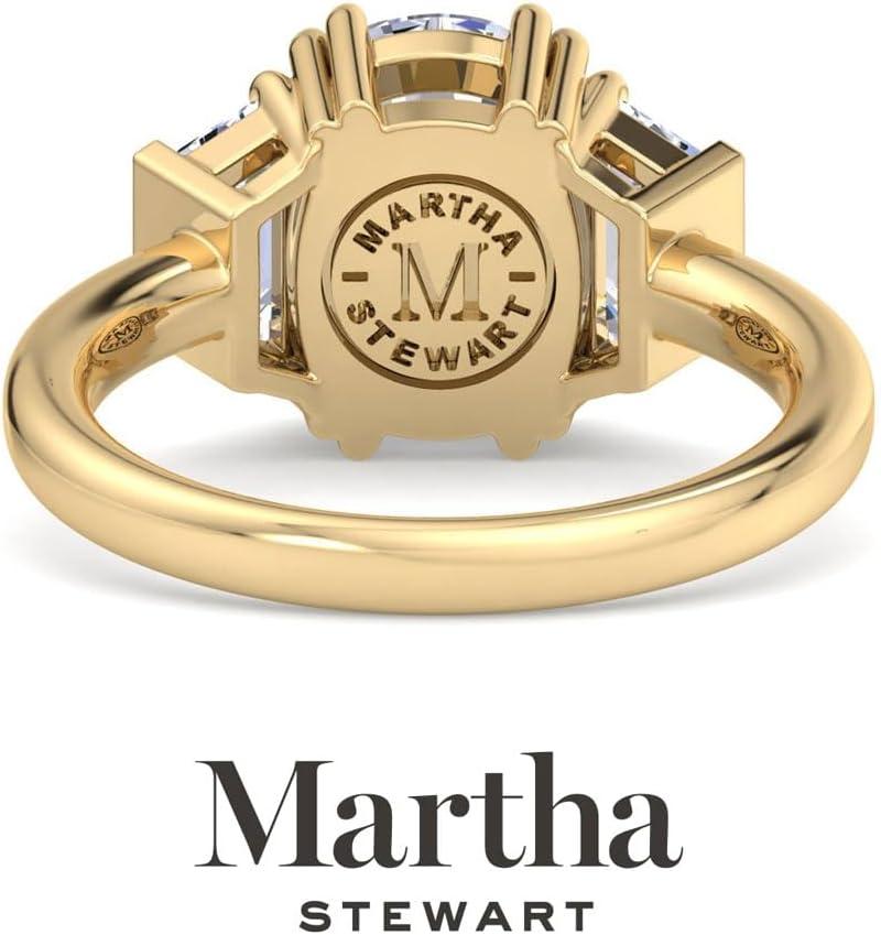 imageMartha Stewart 5 Carat Lab Grown Diamond Ring Three Stone Diamond Engagement Ring in 14 Karat Goldyellowgold