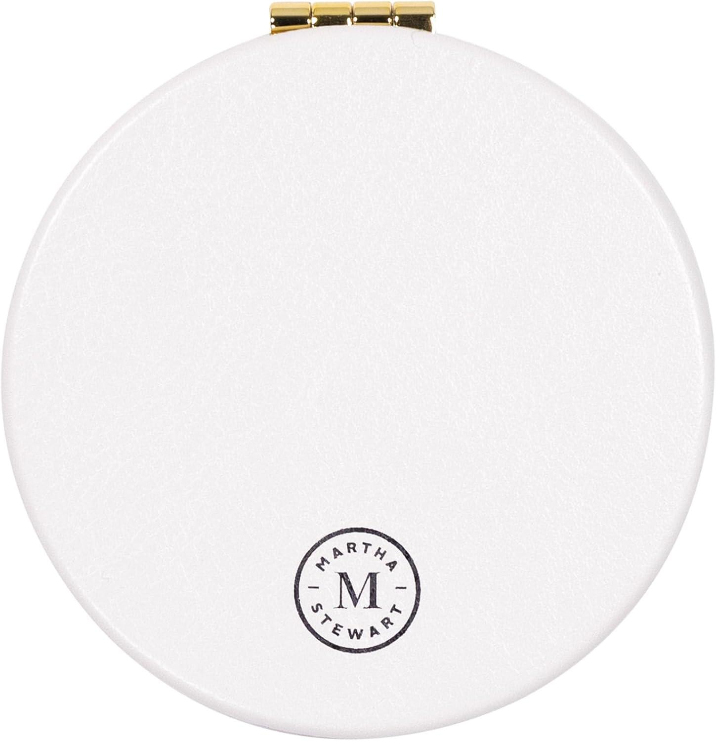 imageMartha Stewart Compact Mirror Slim Pocket Mirror with Standard amp Magnified Glass Travel Makeup Mirror for Purse or Stocking Stuffer Holiday Bow