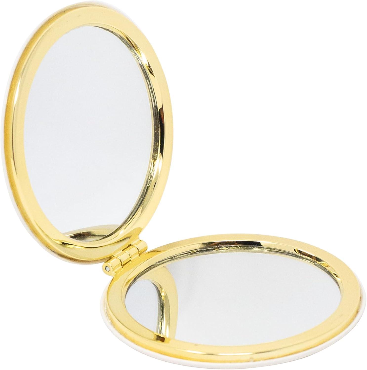 imageMartha Stewart Compact Mirror Slim Pocket Mirror with Standard amp Magnified Glass Travel Makeup Mirror for Purse or Stocking Stuffer Holiday Bow