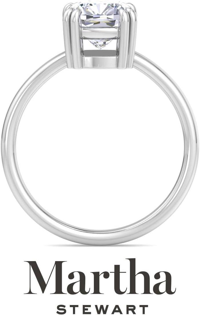 imageMartha Stewart Cushion Cut Lab Grown Diamond Solitaire Ring Diamond Engagement Ring in 14 Karat Goldwhitegold