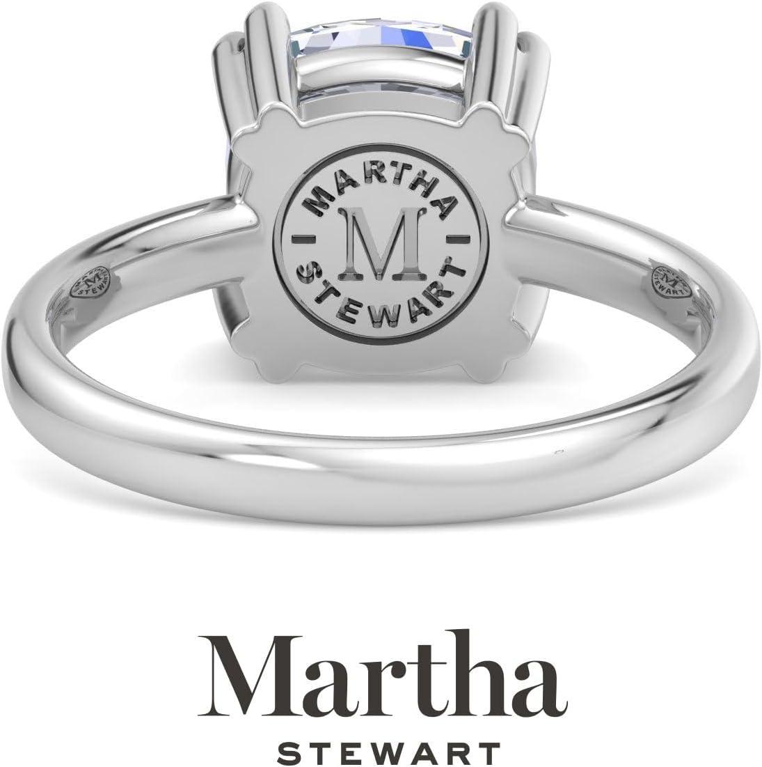 imageMartha Stewart Cushion Cut Lab Grown Diamond Solitaire Ring Diamond Engagement Ring in 14 Karat Goldwhitegold