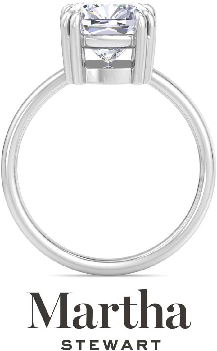 imageMartha Stewart Cushion Cut Lab Grown Diamond Solitaire Ring Diamond Engagement Ring in 14 Karat Goldwhitegold