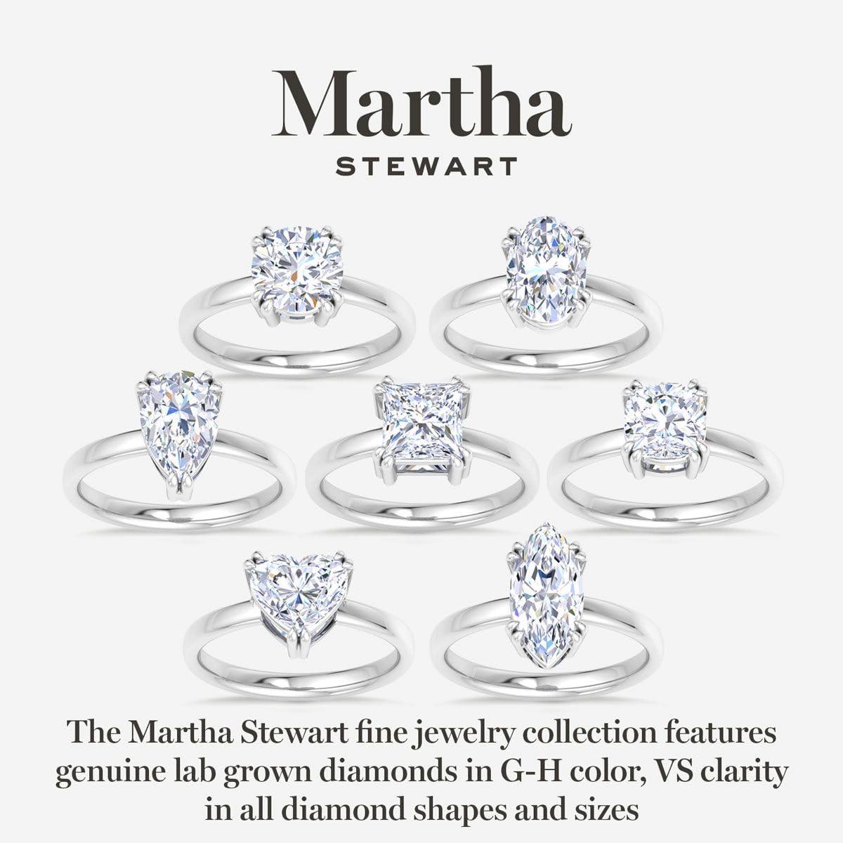 imageMartha Stewart Cushion Cut Lab Grown Diamond Solitaire Ring Diamond Engagement Ring in 14 Karat Goldwhitegold