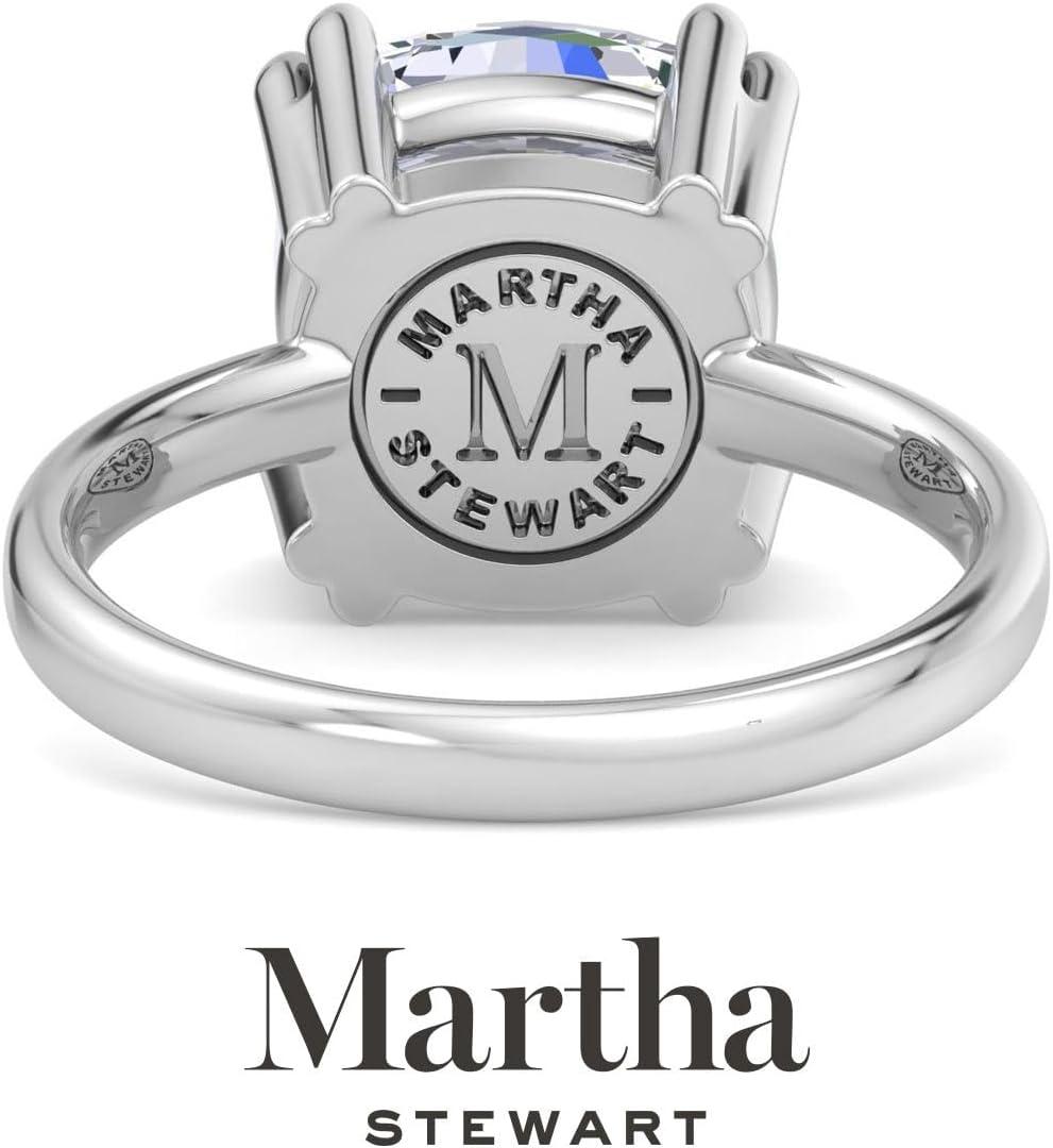 imageMartha Stewart Cushion Cut Lab Grown Diamond Solitaire Ring Diamond Engagement Ring in 14 Karat Goldwhitegold